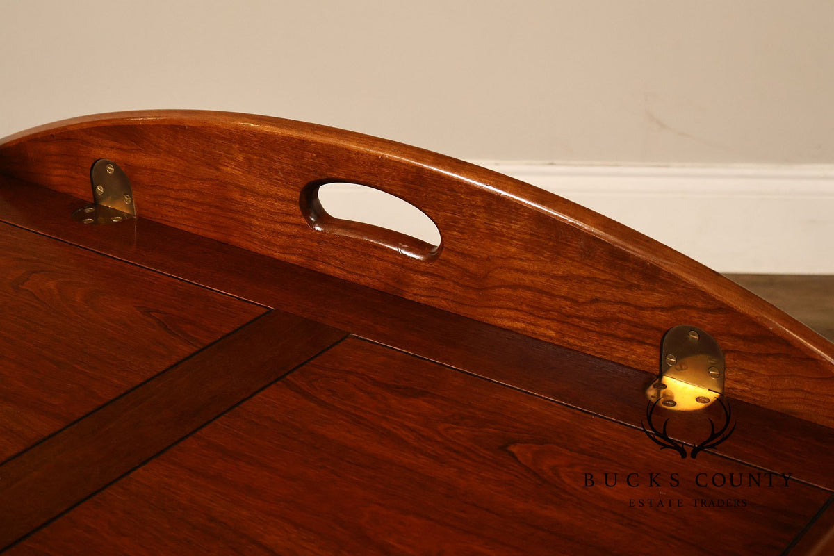 Chippendale Style Cherry Butler's Tray Coffee Table