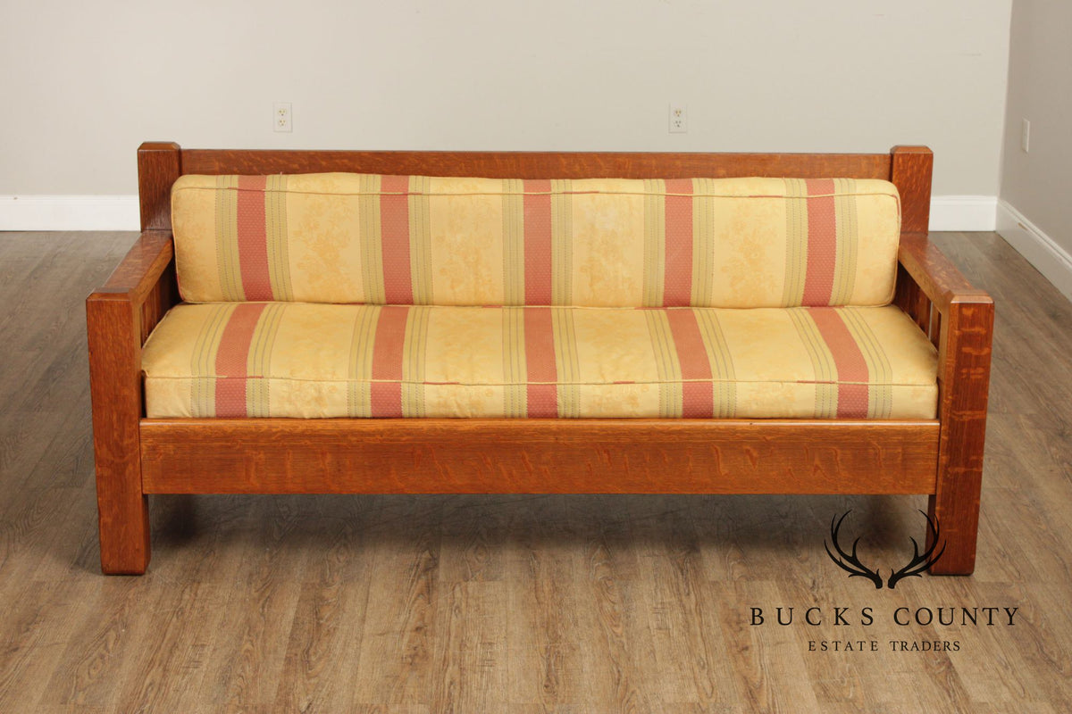 Antique Mission Style Oak Sofa
