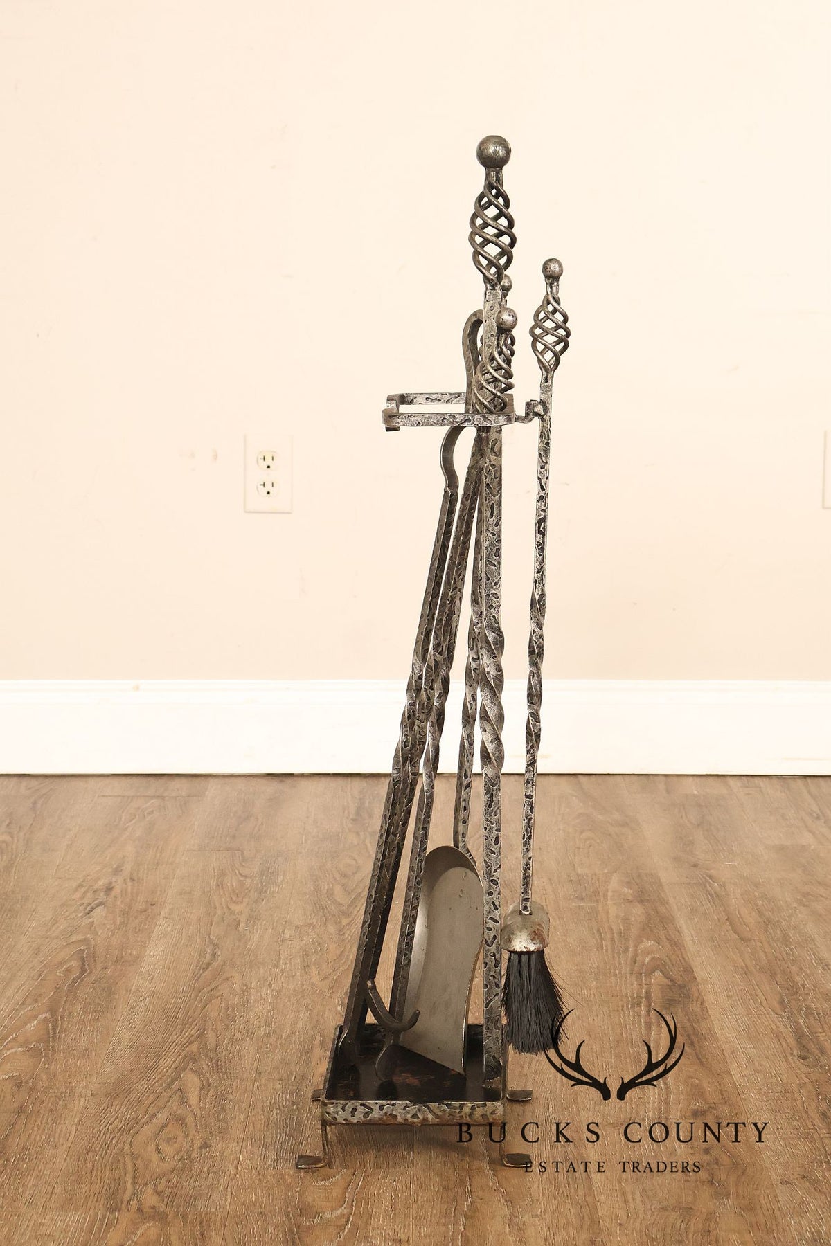 Wrought Iron Fireplace Five-Piece Tool Set