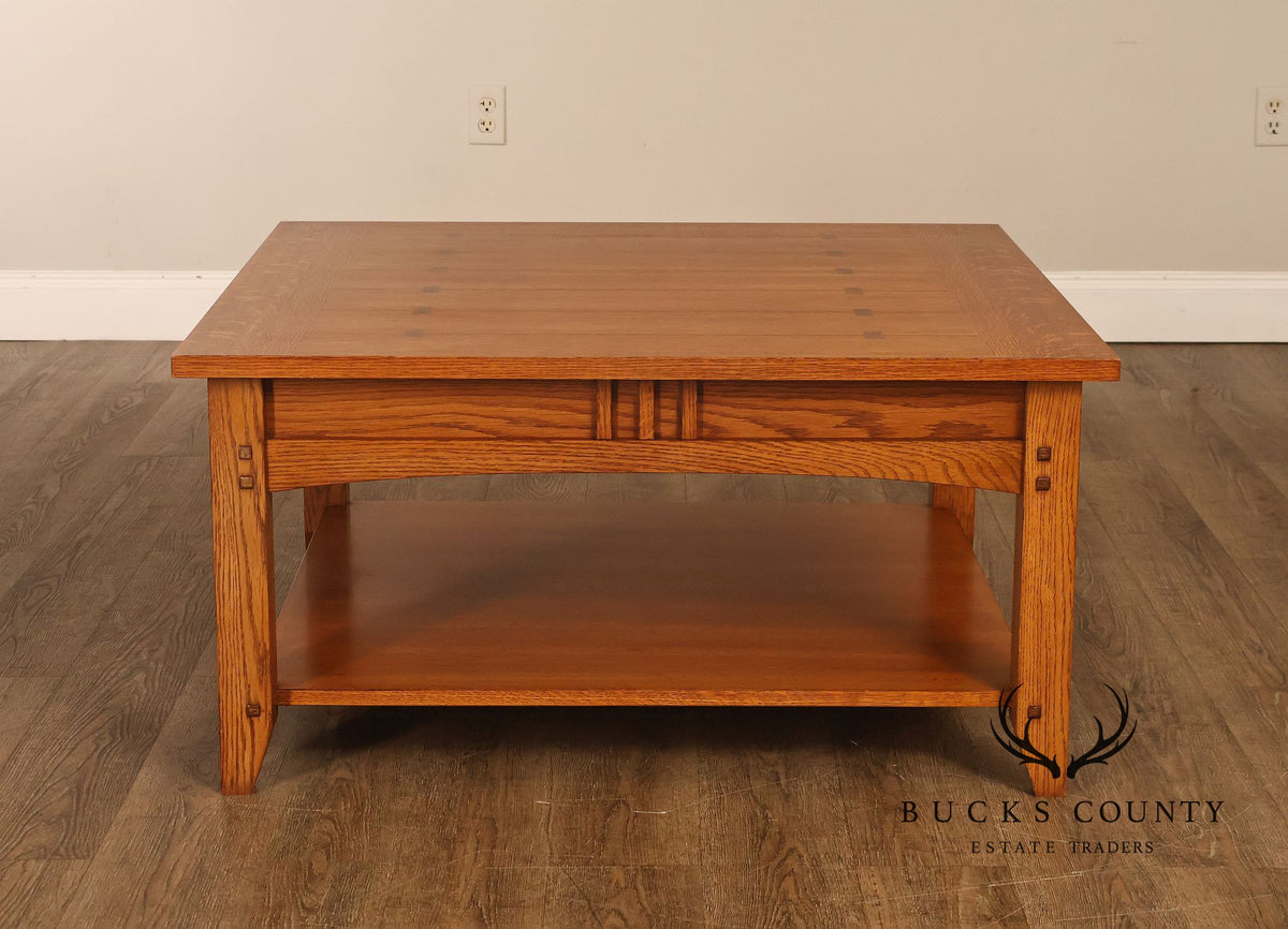 Mission Style Oak Two-Tier Coffee Table
