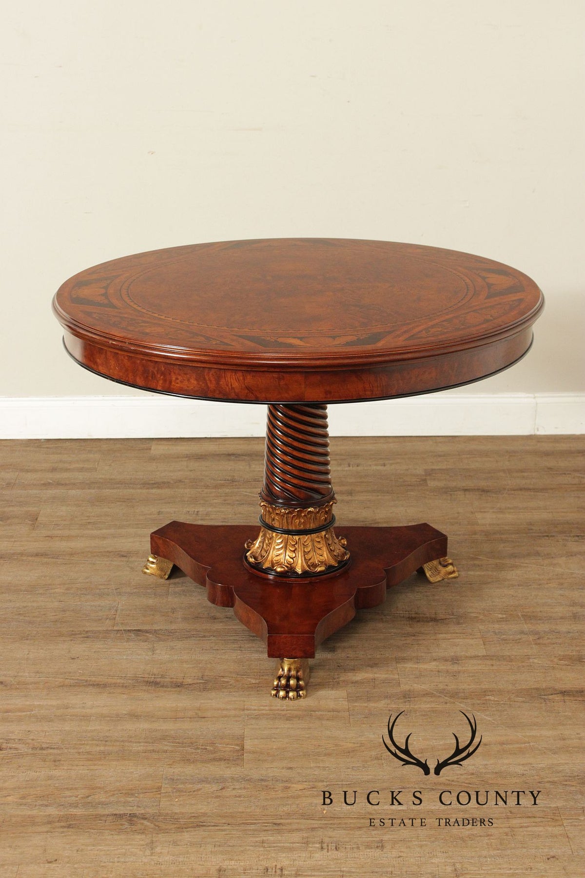 Rho Mobili D’Epoca Italian Empire Style Inlaid Mahogany Center Table
