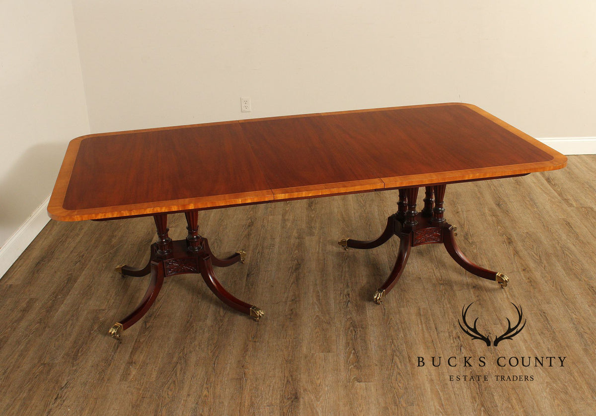 Baker Historic Charleston Reproductions Double Pedestal Mahogany Dining Table