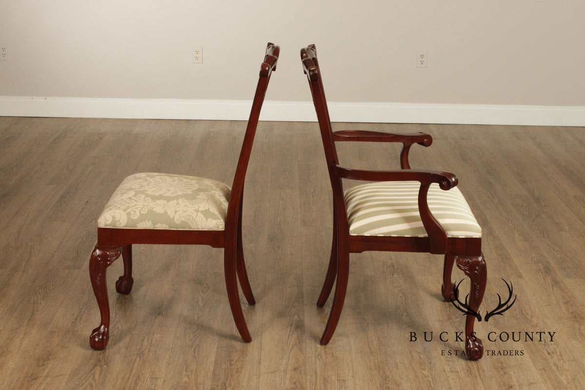 Ethan Allen 18th Century Mahogany Collection Set Of 8 Chippendale Style Dining Chairs
