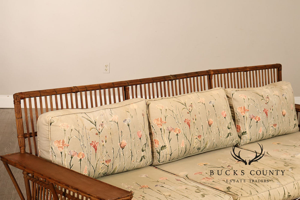 Antique Split Reed Rattan Sofa