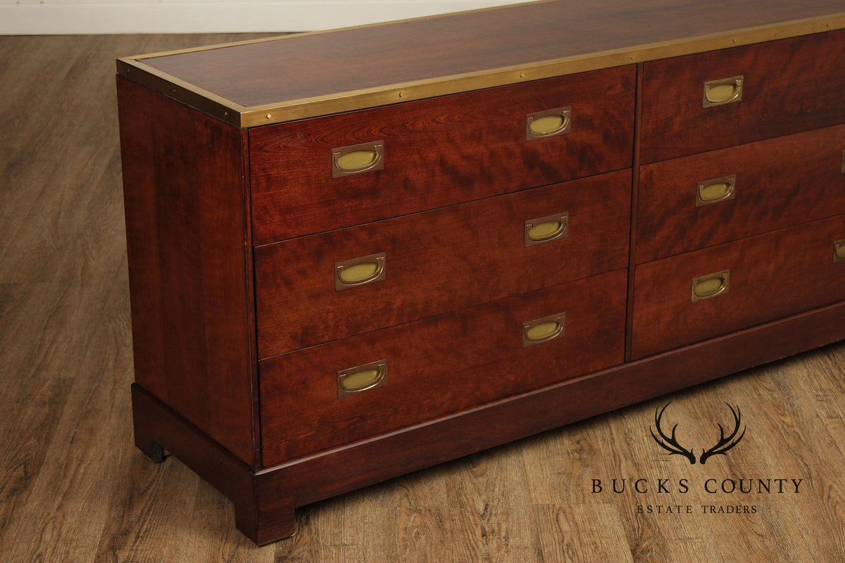 Campaign Style Mahogany Brass Mounted Sideboard