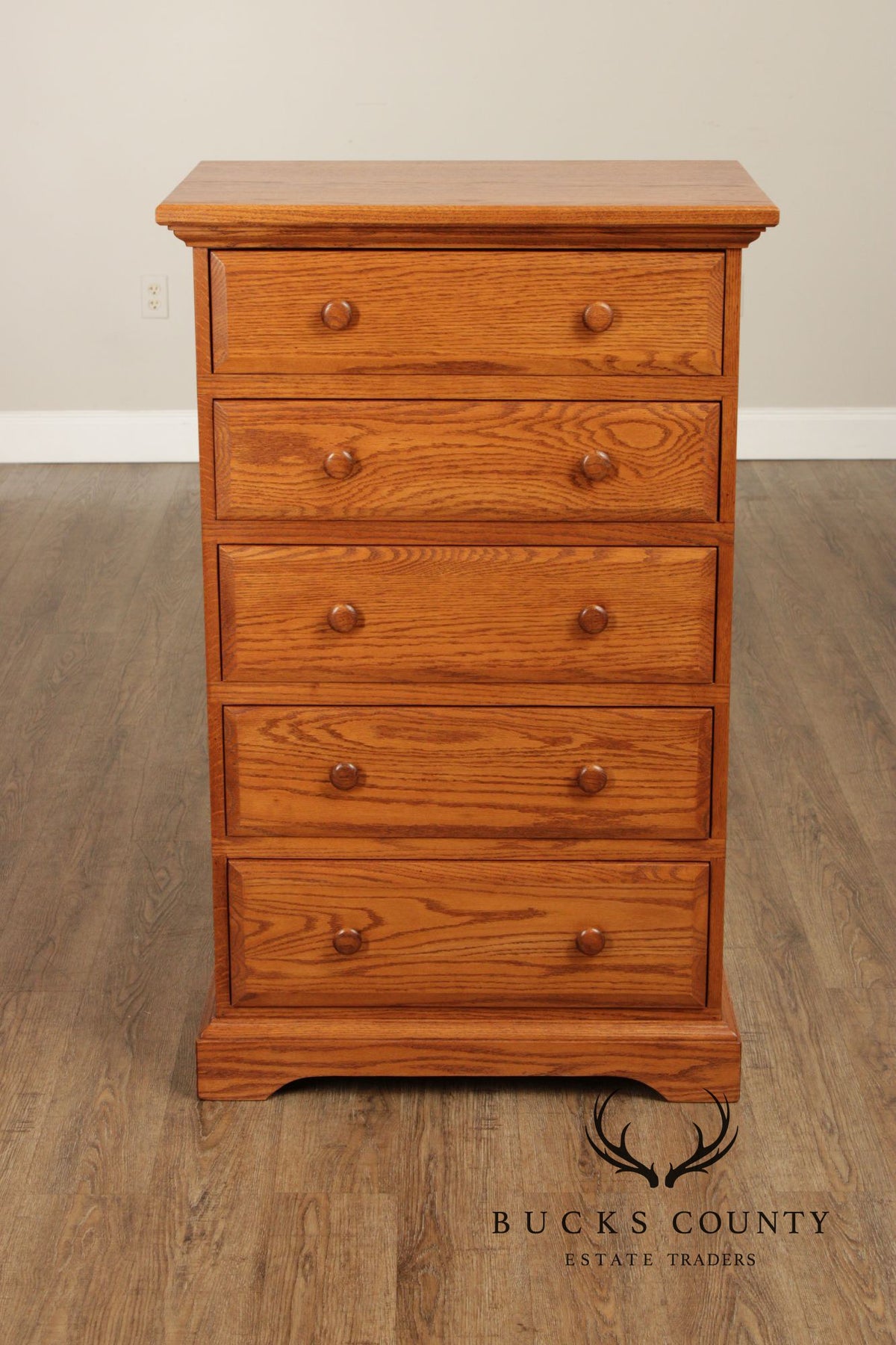 Hunt Country Furniture Pair of Oak Five Drawer Dressers