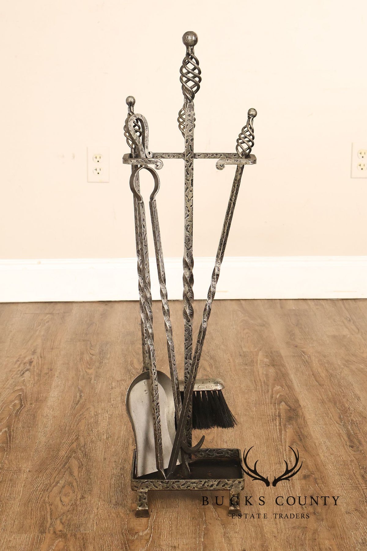 Wrought Iron Fireplace Five-Piece Tool Set
