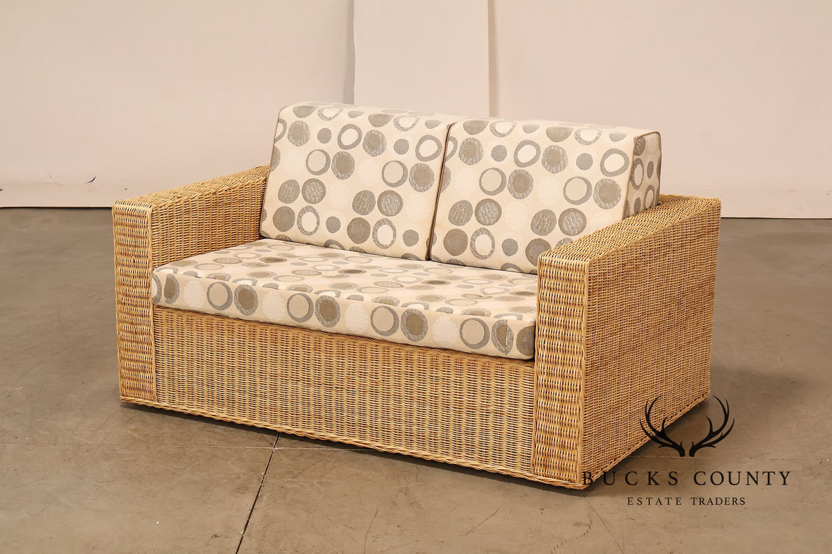 Gunther Lamber Pair of Wicker Loveseats