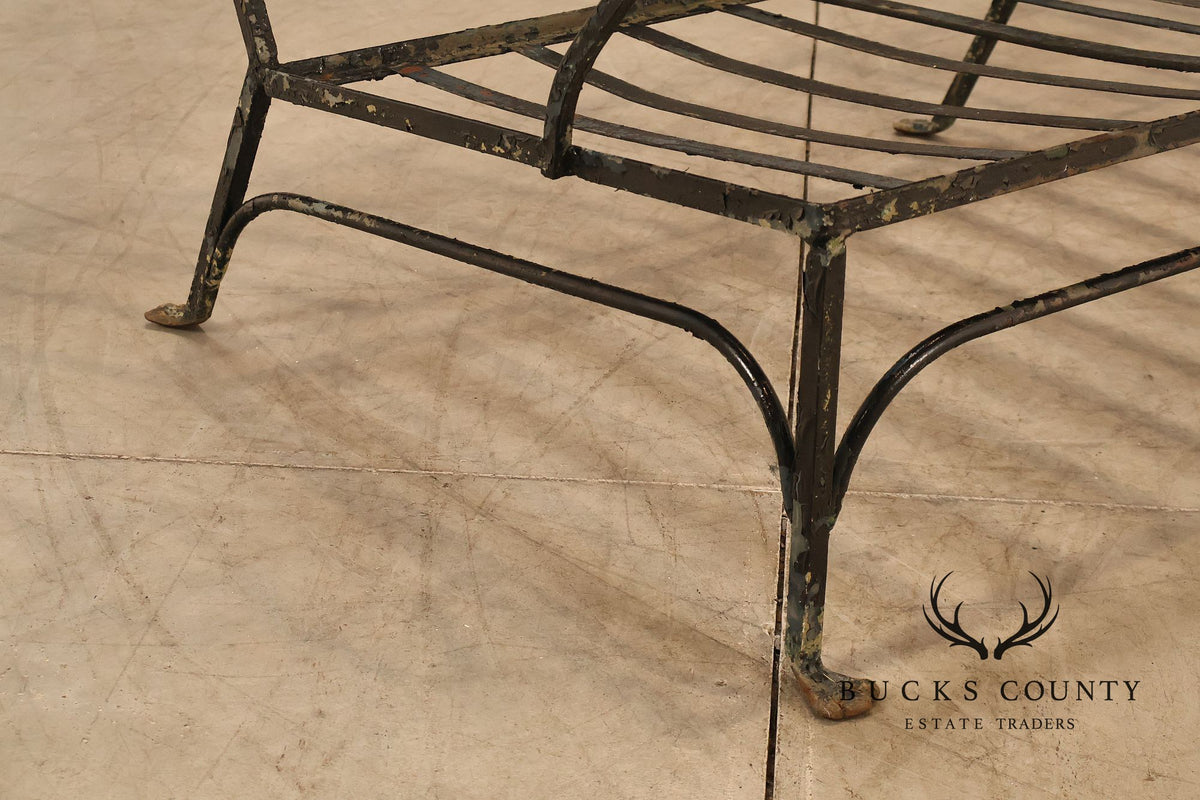 Vintage Wrought Iron Ivy Pattern Garden Bench