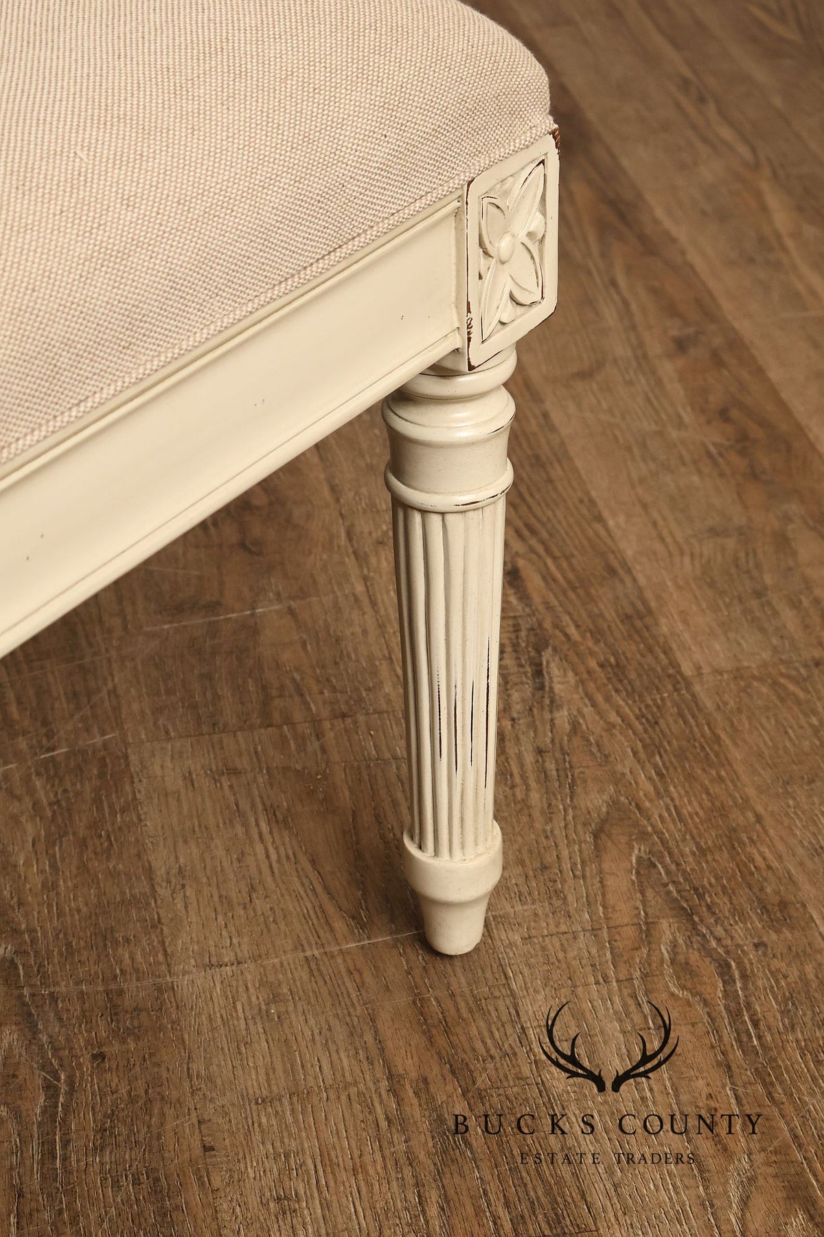 Alden Parkes Country French Louis XVI Style Caned Back Painted Settee