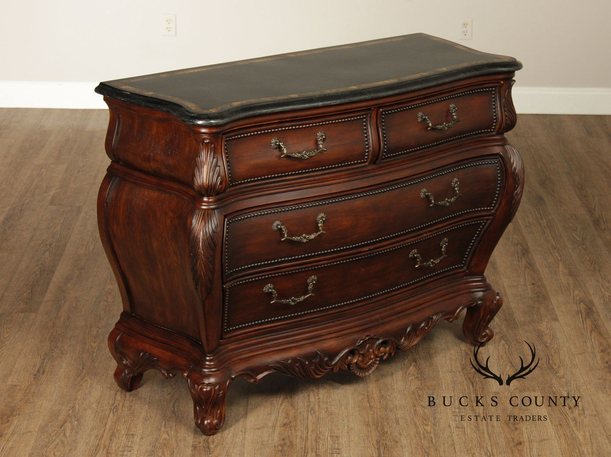 Hooker Furniture 'Seven Seas' Rococo Style Bombe Marble Top Chest of Drawers