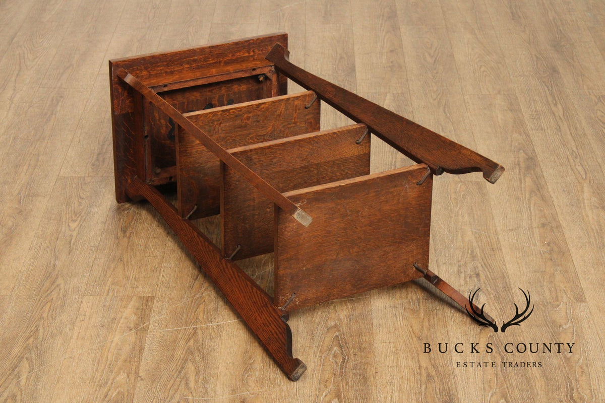 Antique Arts & Crafts Oak Etagere