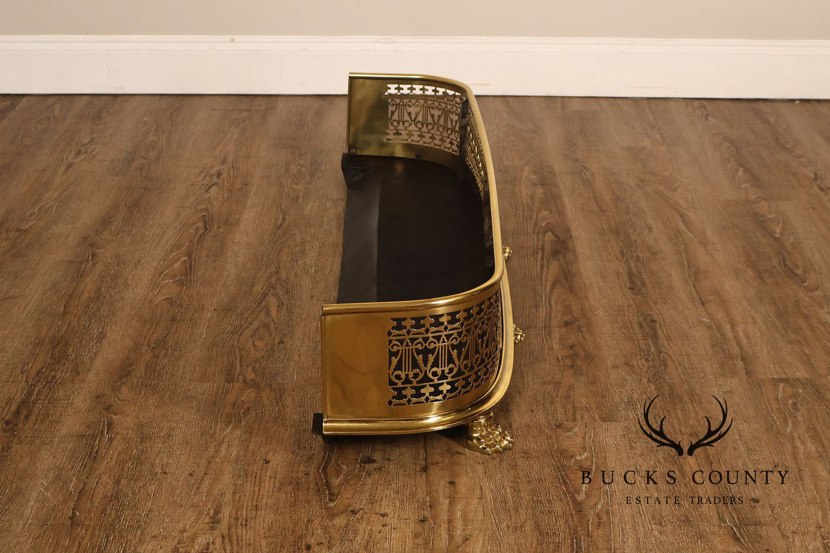 Federal Style Brass Fireplace Fender