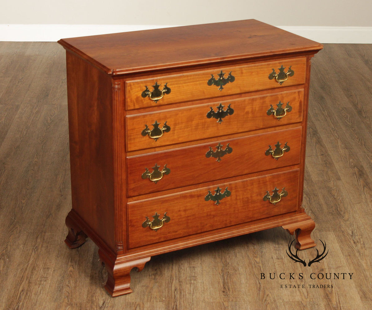 Robert Whitley Chippendale Style Hand Crafted Cherry Chest Of Drawers
