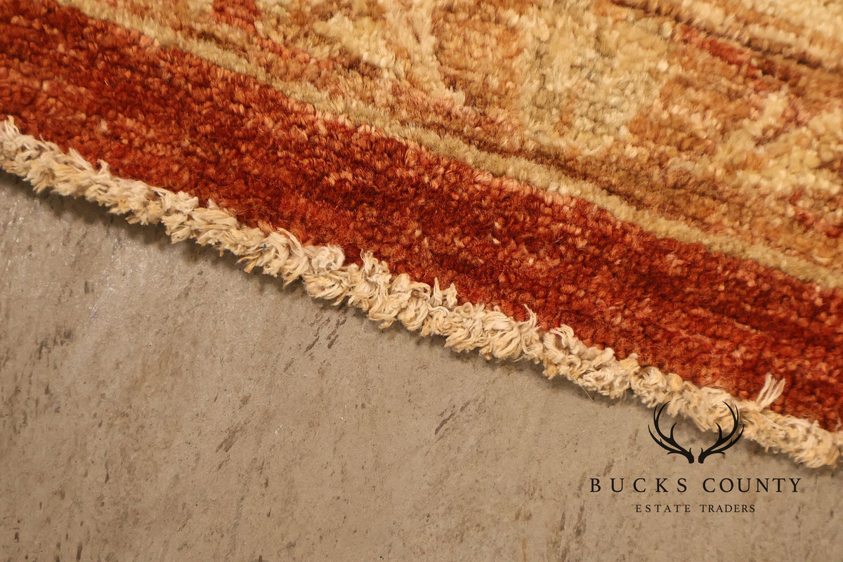 9' x 14' Traditional Oriental Style Rust And Cream Floral Area Rug