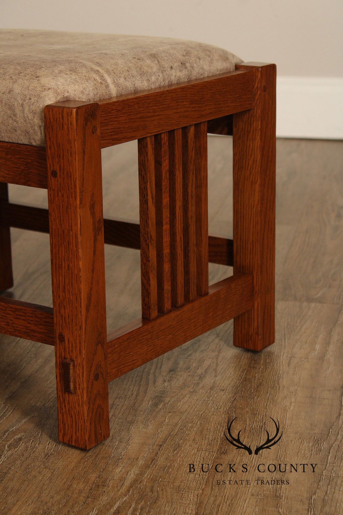 Stickley Mission Collection Oak and Leather Footstool