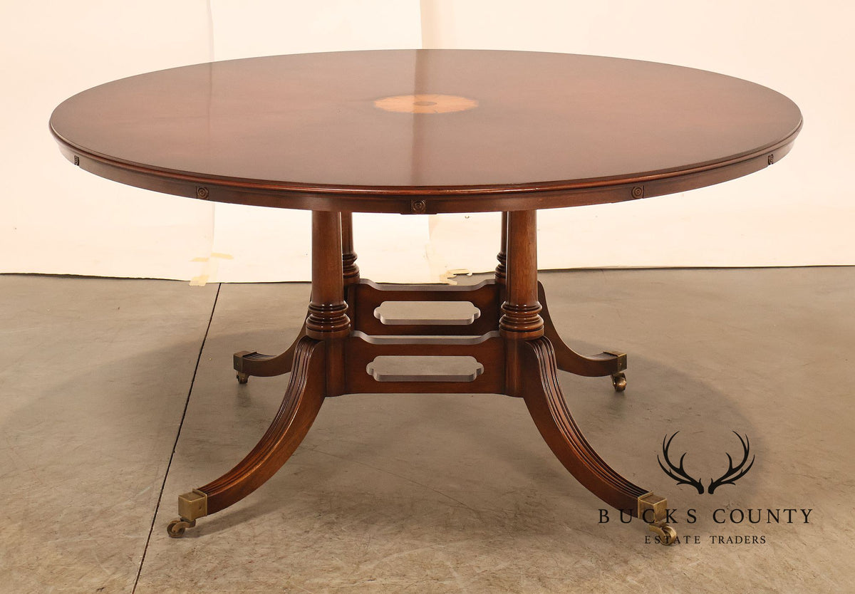 Bevan Funnell Inlaid Mahogany Round Extension Dining Table