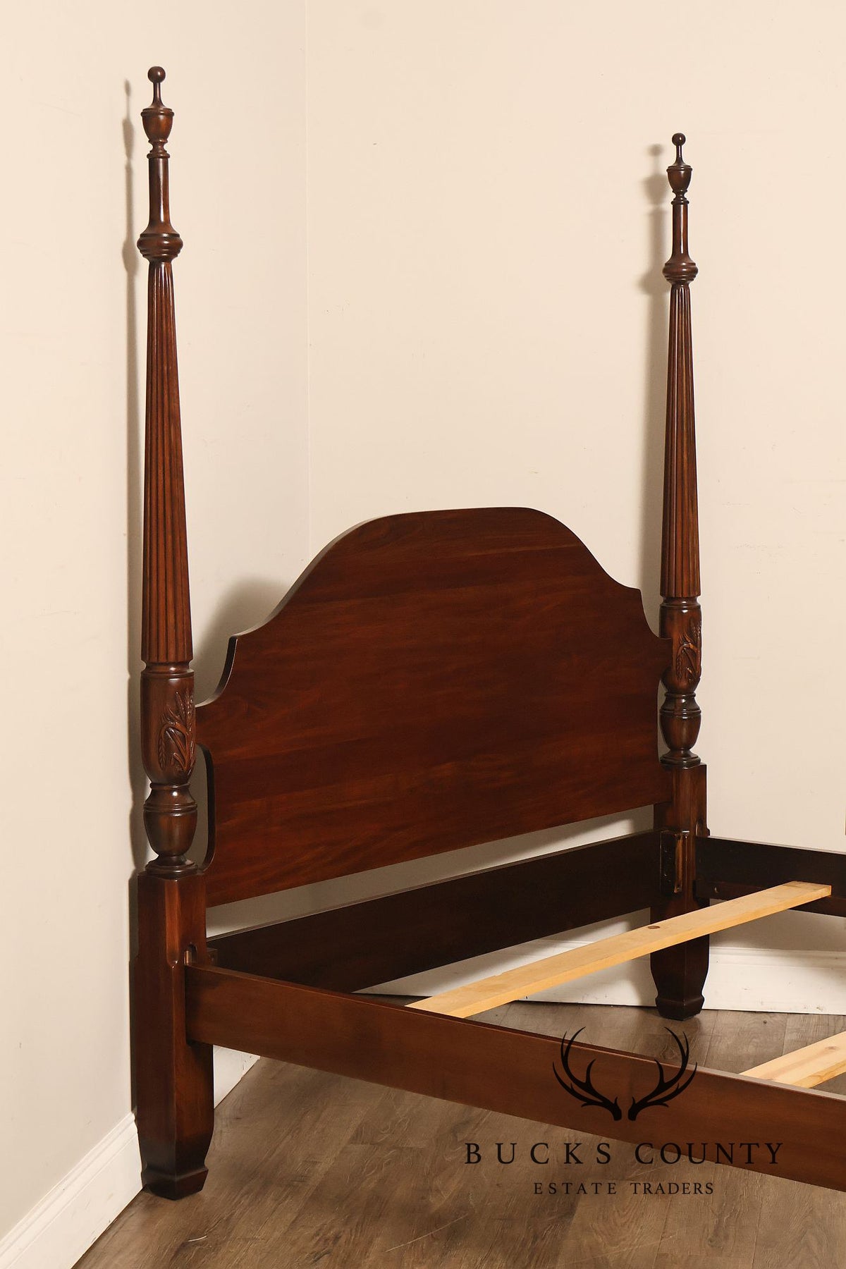 Harden Traditional Carved Cherry Queen Poster Bed
