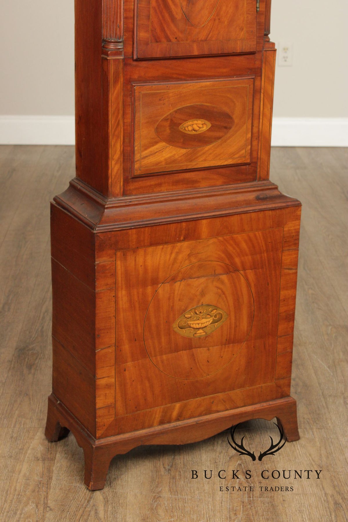 Eliazer Warren Antique Irish Georgian Mahogany Longcase Grandfathers Clock
