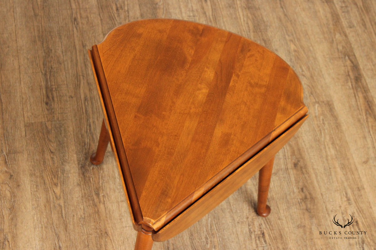 Ethan Allen American Traditional Maple Pair Drop Leaf Corner Tables