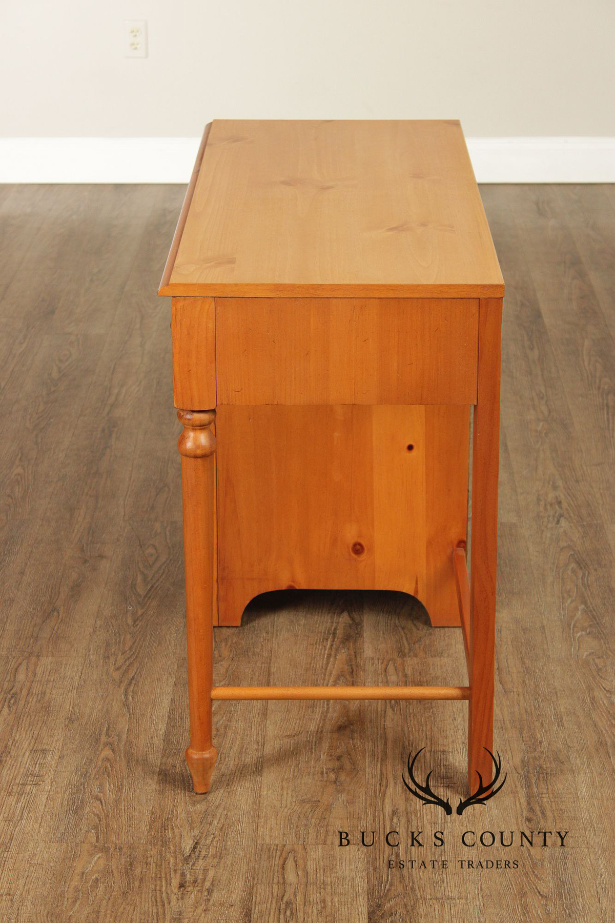 Stanley Furniture Pine and Wicker Writing Desk