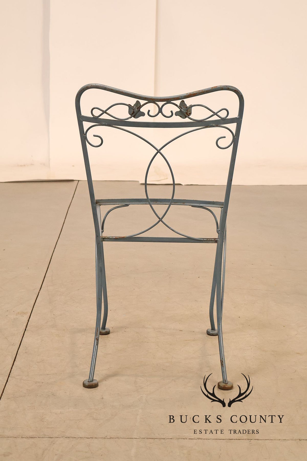 Vintage Ornamental Wrought Iron Three-Piece Patio Bistro Set