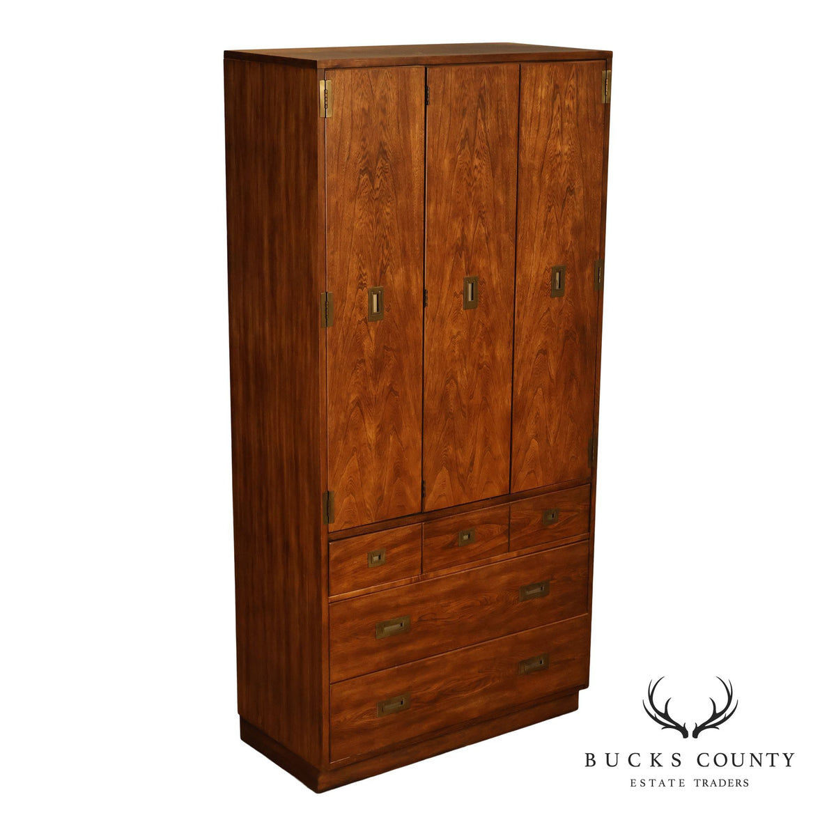 Vintage Campaign Style Wardrobe Armoire Cabinet