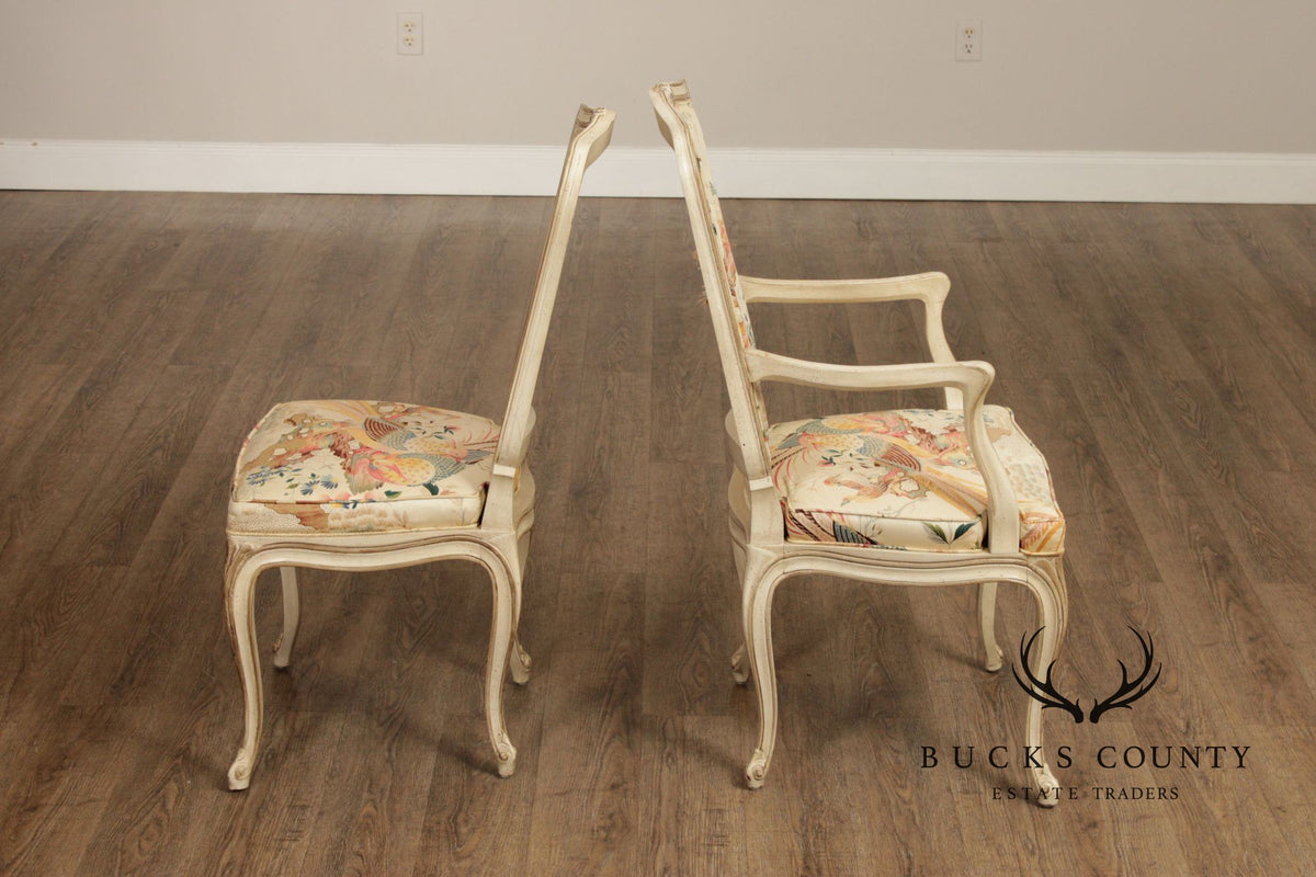 Henredon French Louis XV Style Vintage Set of Six Cane Back Dining Chairs