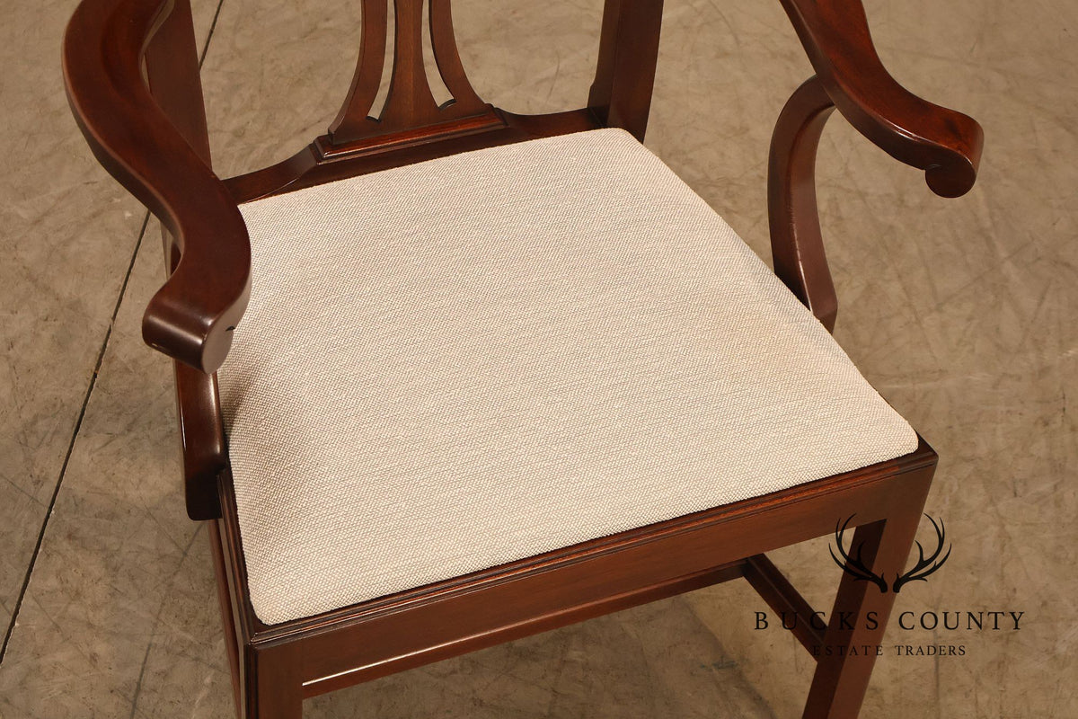 Henkel Harris Chippendale Style Pair of Mahogany Armchairs