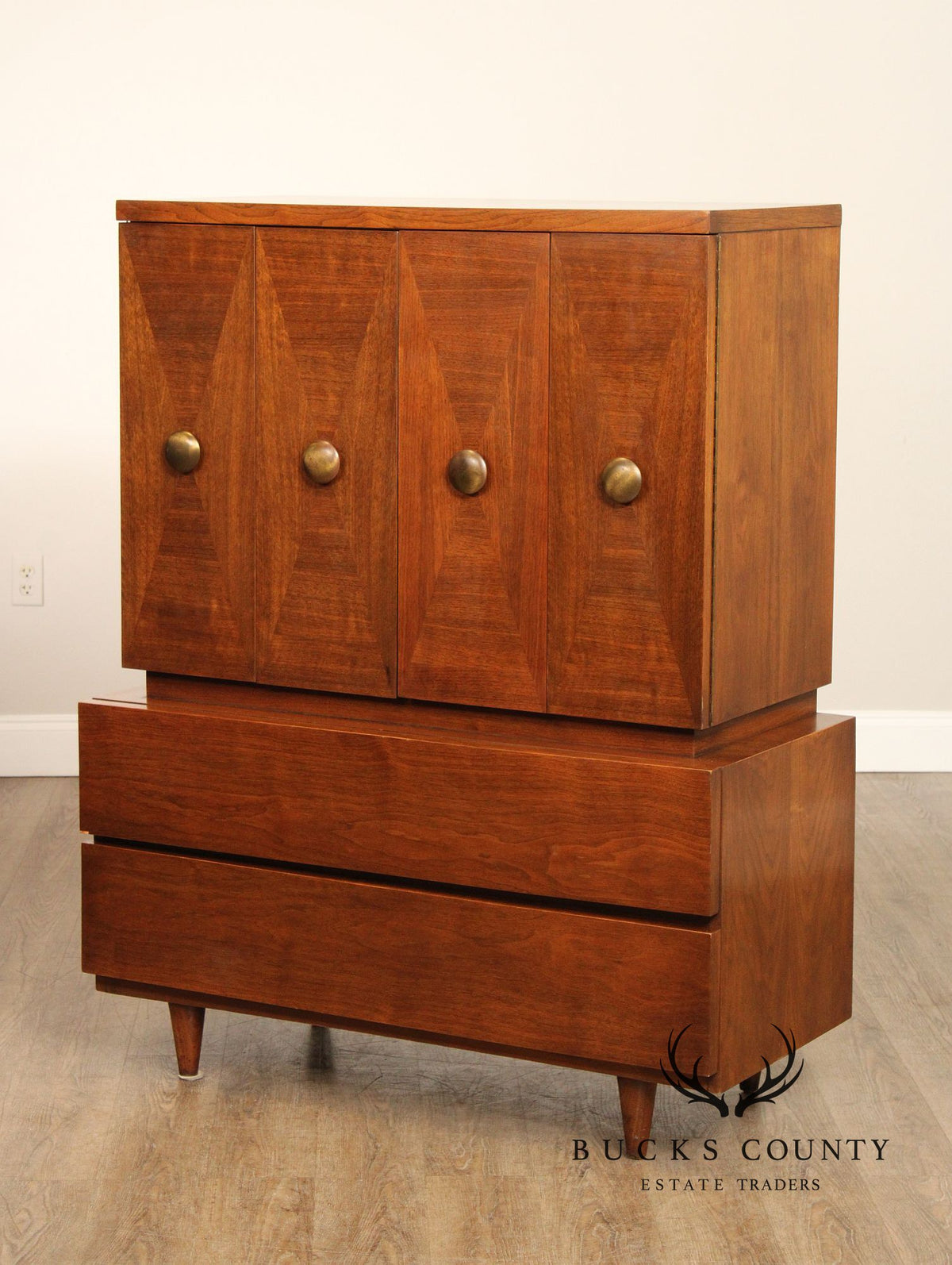 American Of Martinsville Mid Century Modern Walnut Gentleman's Chest