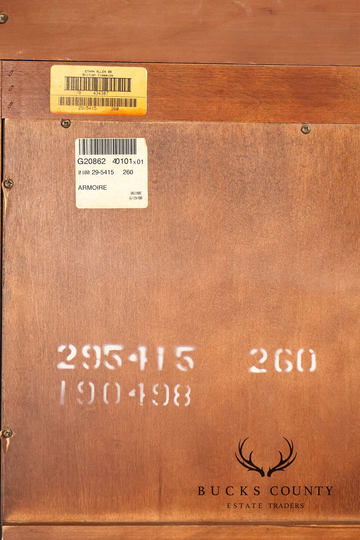 Ethan Allen 'British Classics' Carved Maple And Birch Armoire