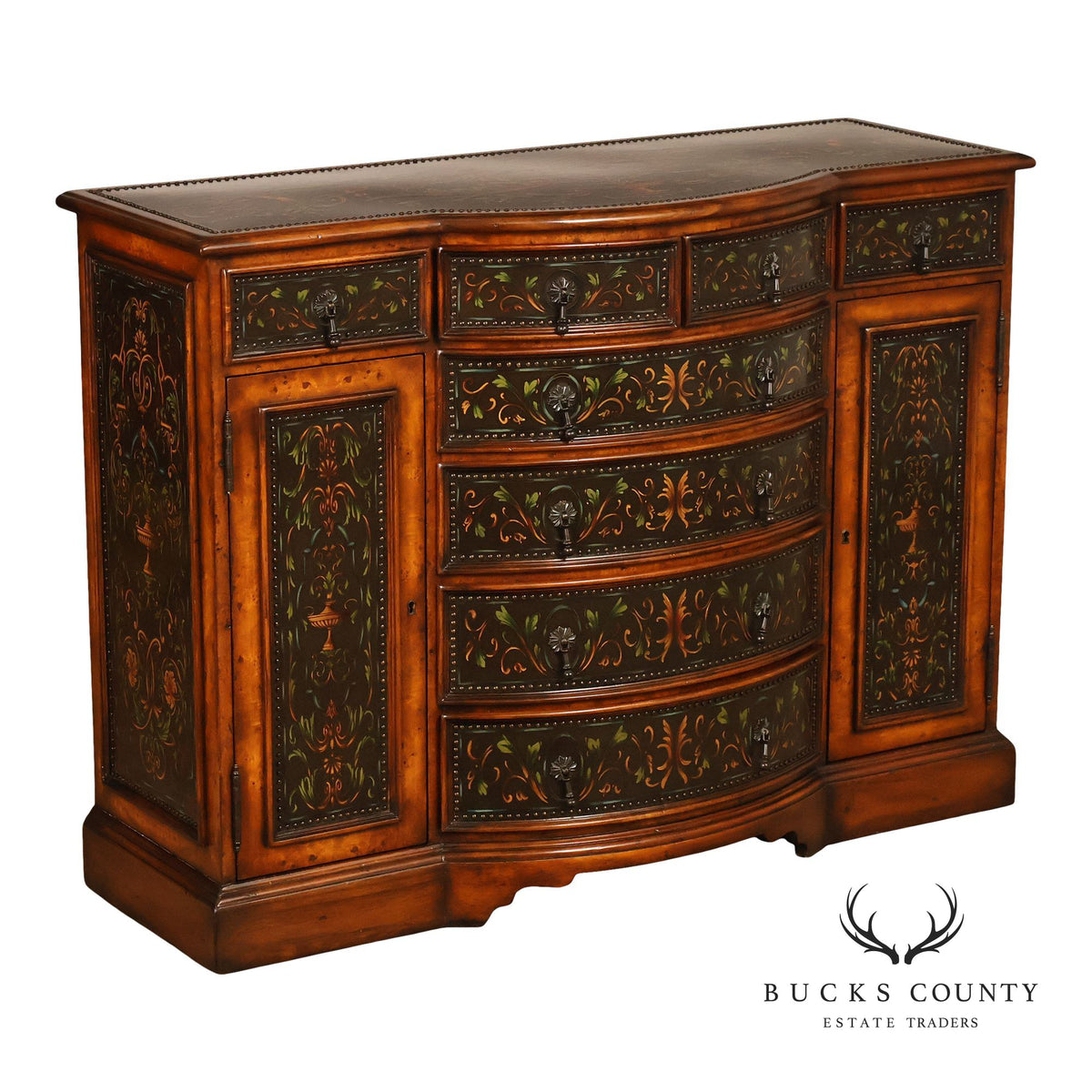 Theodore Alexander Decorated Chest With Drawers And Cabinet Doors