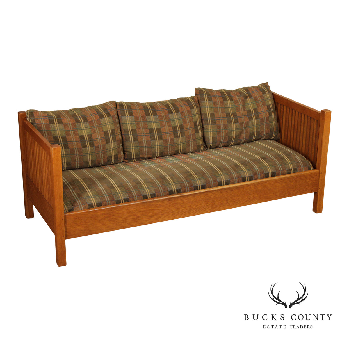 Stickley Mission Collection Oak Spindle Settle