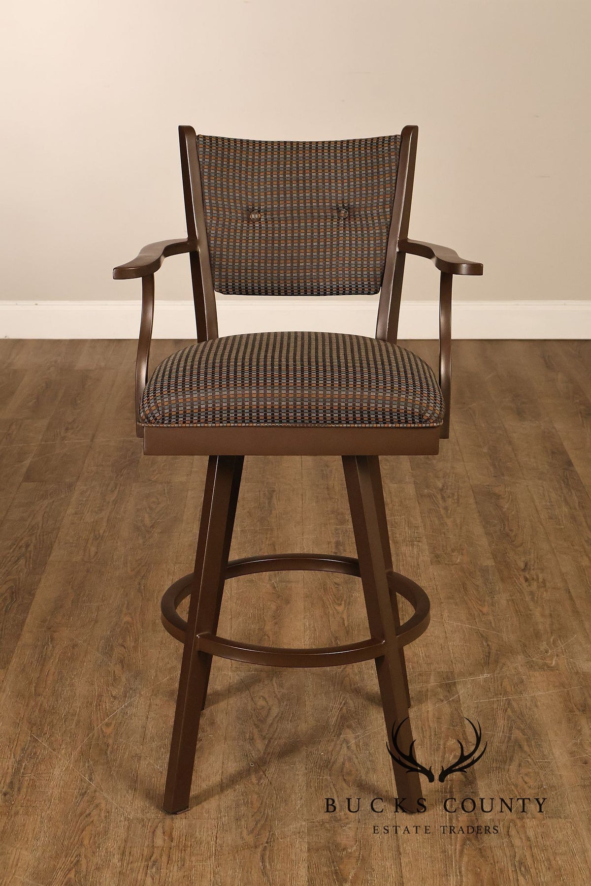 Tempo Industries Pair Of Swivel Bar Stools With Arms