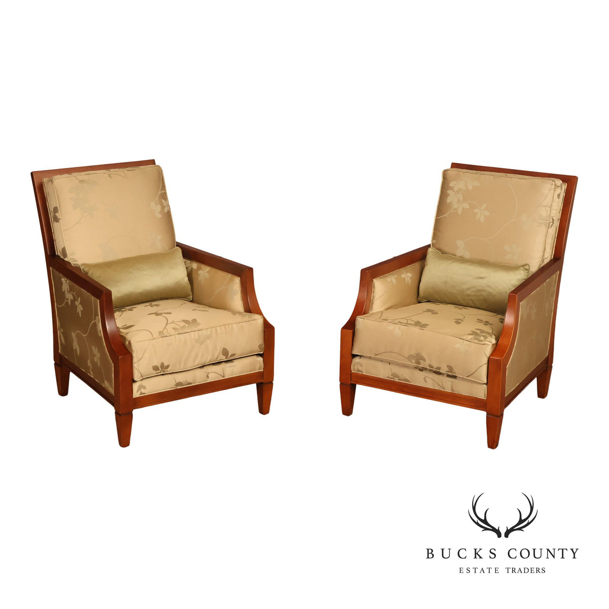 Thomasville Contemporary Pair of Lounge Armchairs
