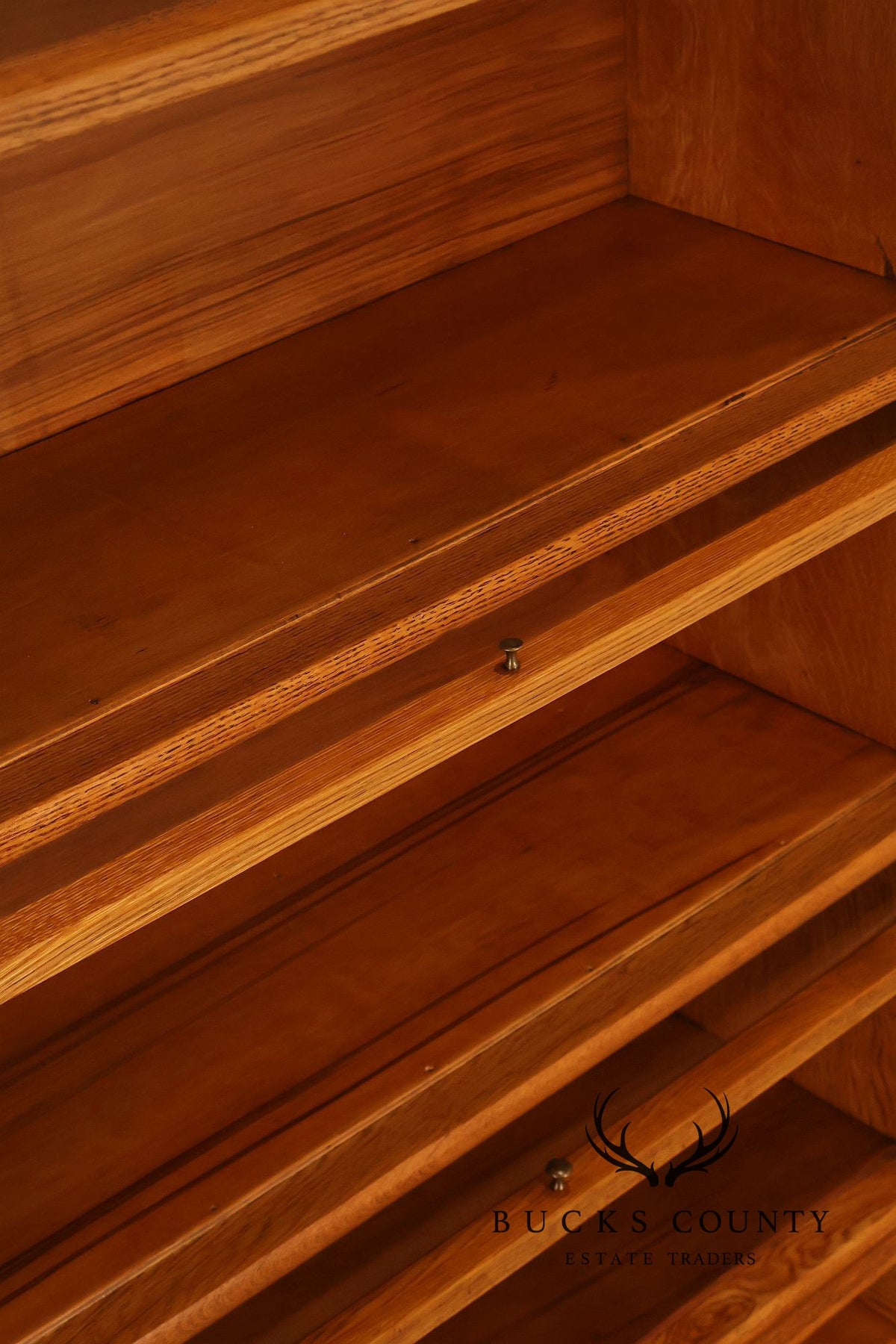 Arts & Crafts Three-Stack Oak Barrister Bookcase