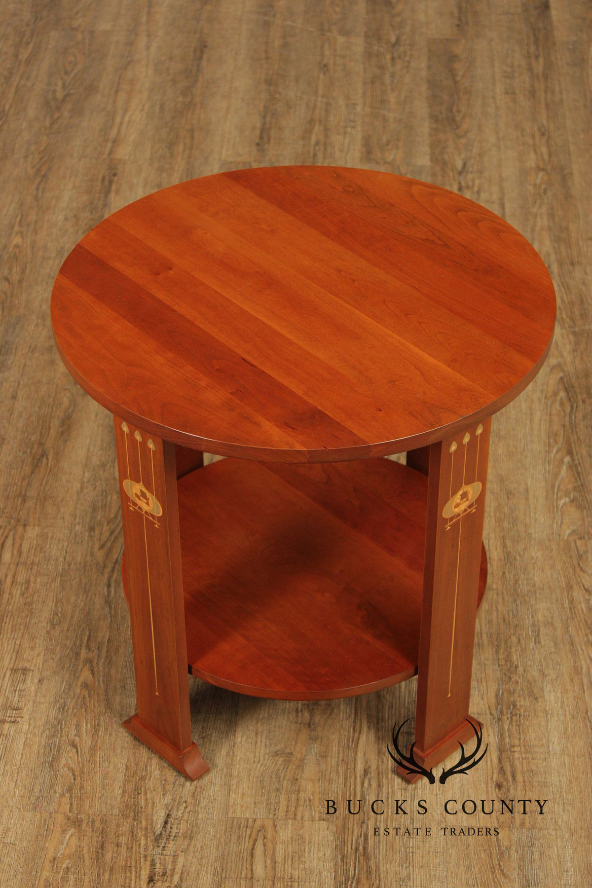 Stickley Harvey Ellis Inlaid Cherry Round Lamp Table