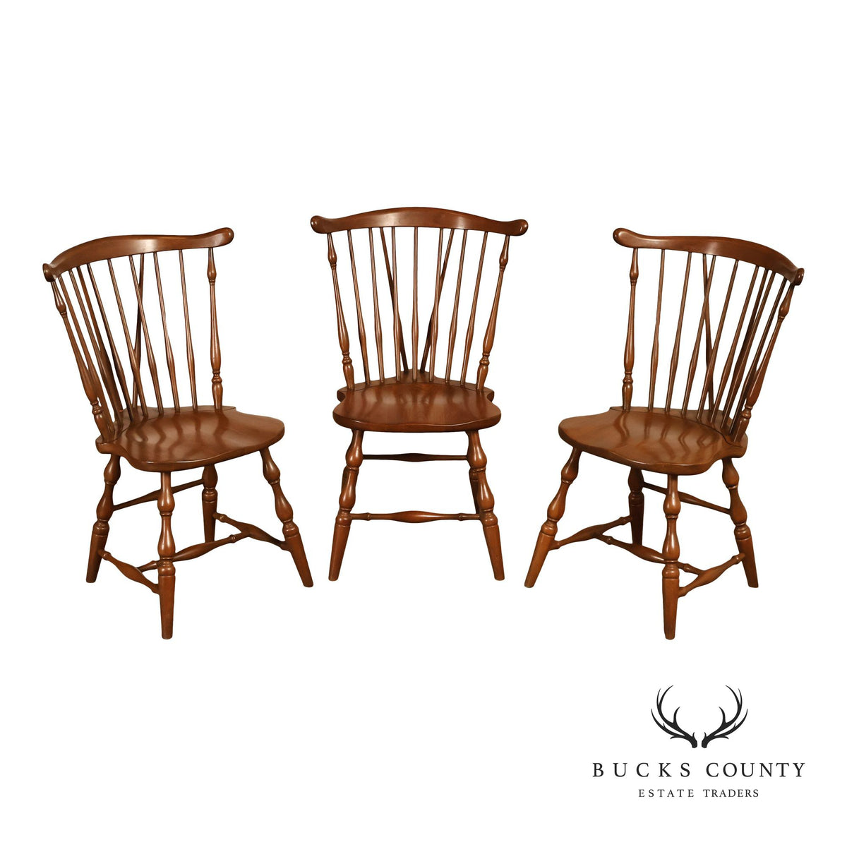 Pennsylvania House Vintage Set of Three Cherry Windsor Chairs
