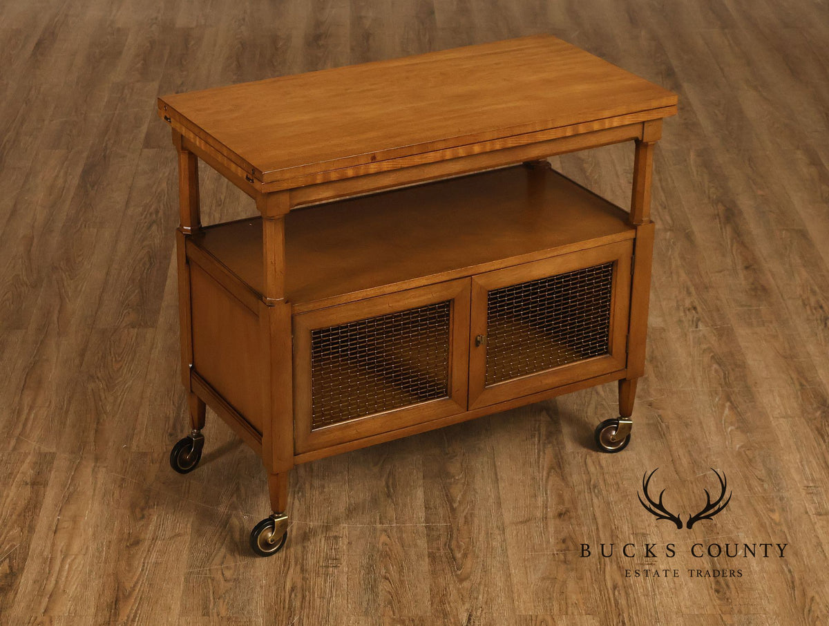 Henredon Vintage Walnut Drop Leaf Server Bar Cart