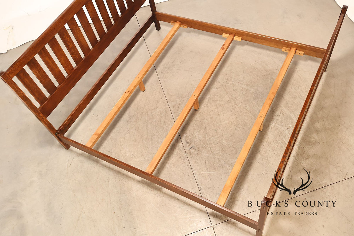 Stickley Mission Collection King Size Oak Slat Bed