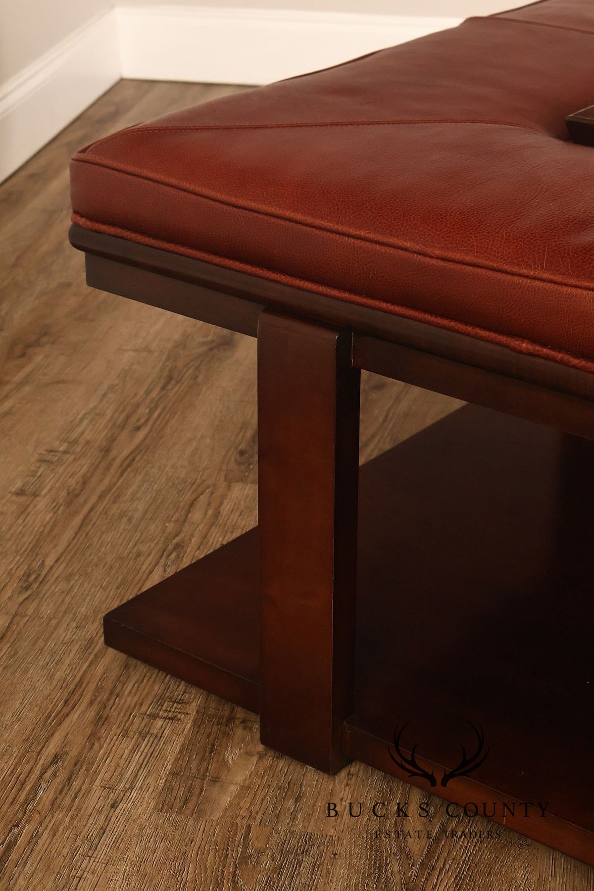 CTH Sherrill Occasional Leather Two-Tier Coffee Table