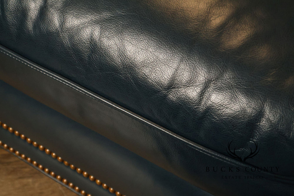Hancock & Moore Blue Leather 'Austin' Sofa