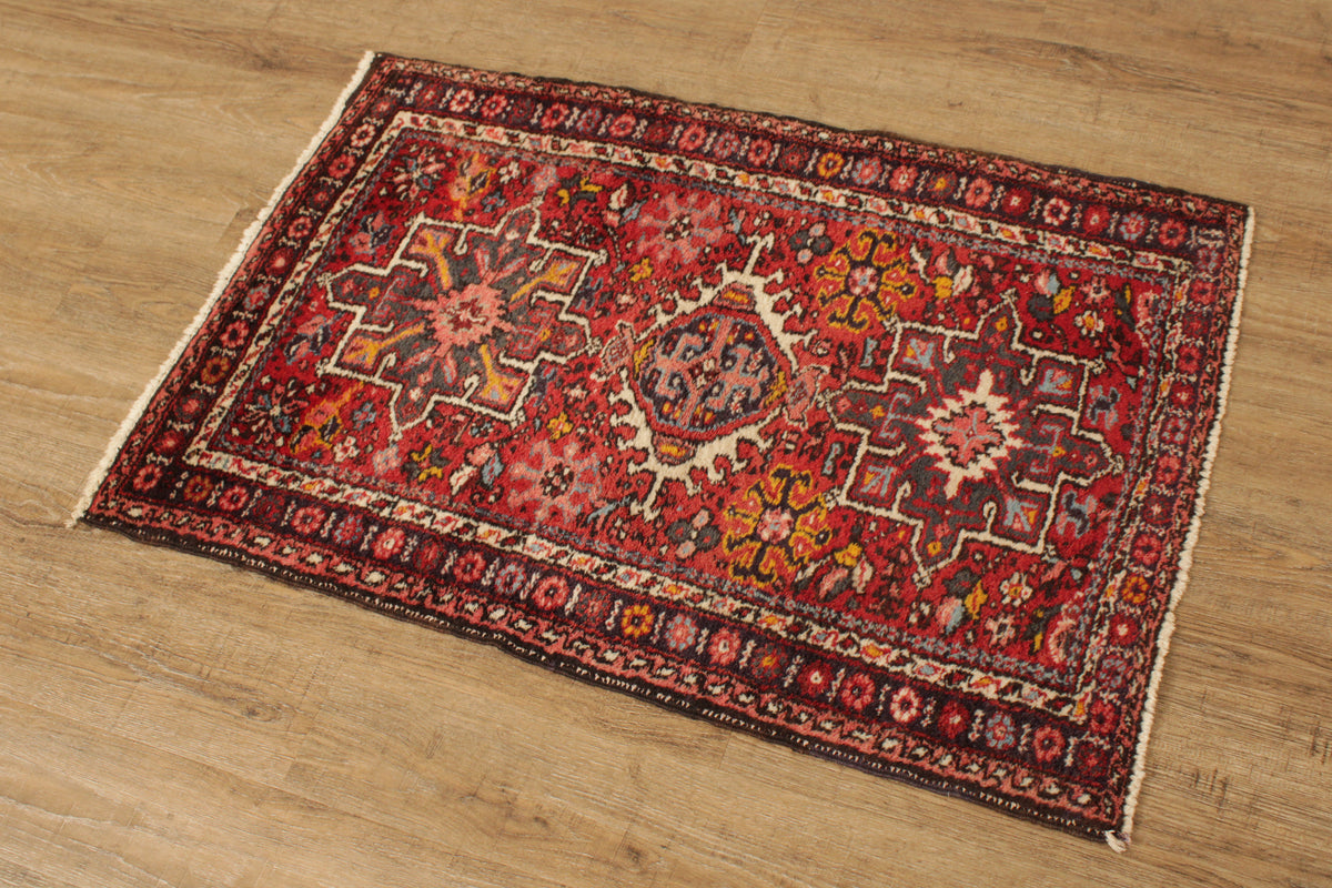 Vintage Afghan Kazak Area Rug, 4' x 2.5'