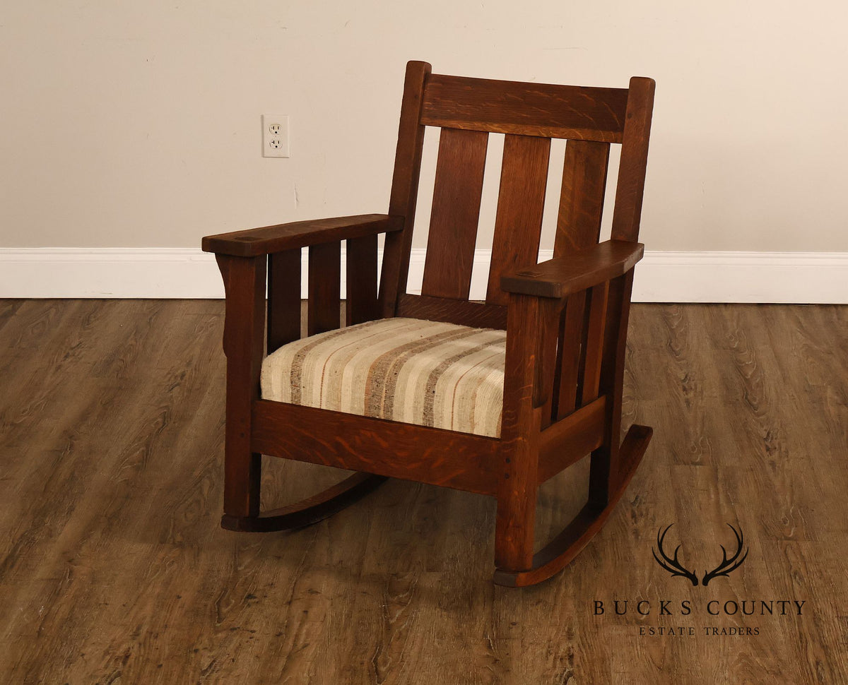 Antique Lifetime Furniture Mission Oak Rocking Chair