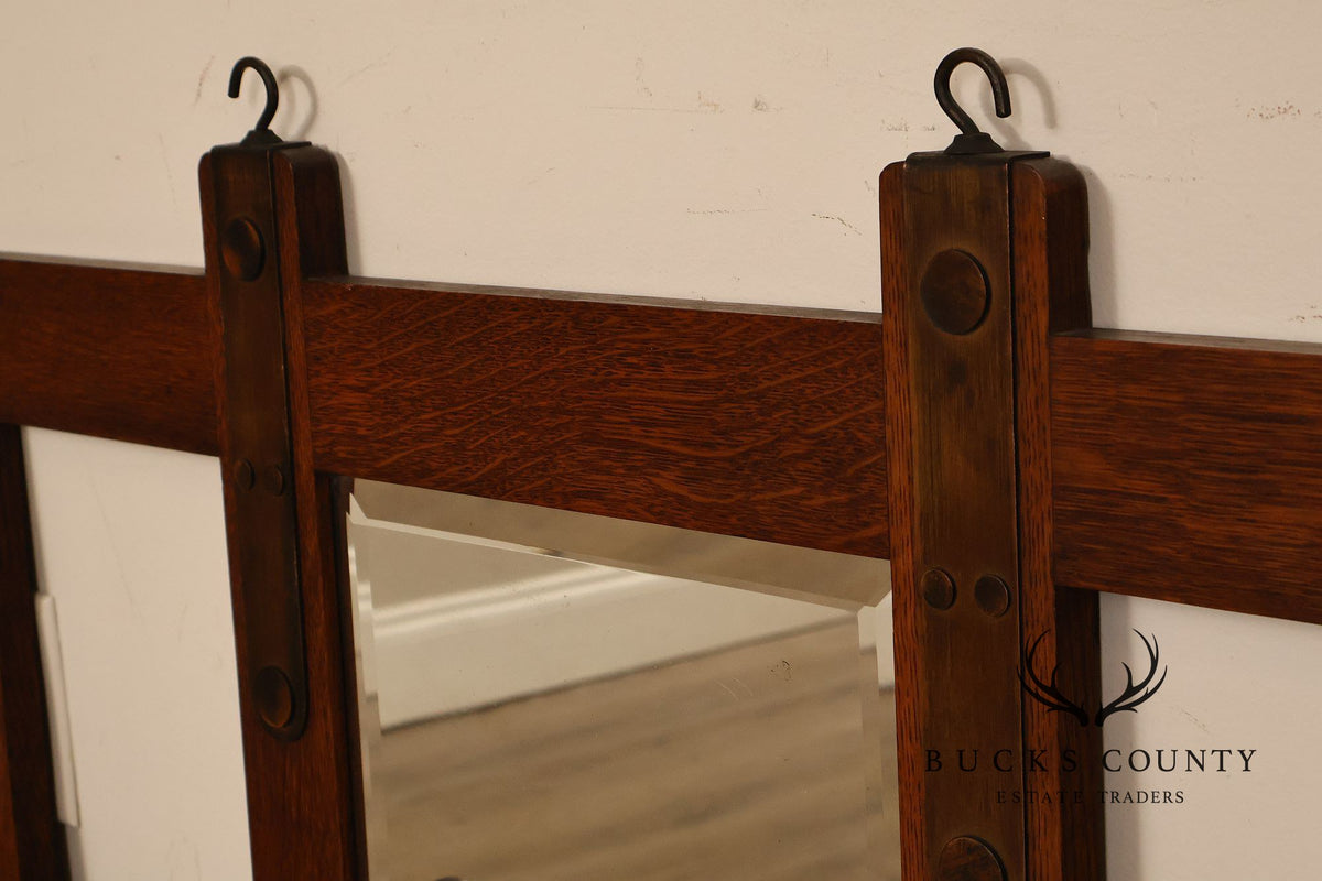 Stickley Brothers Hall Mirror Mission Style Old Coat Rack