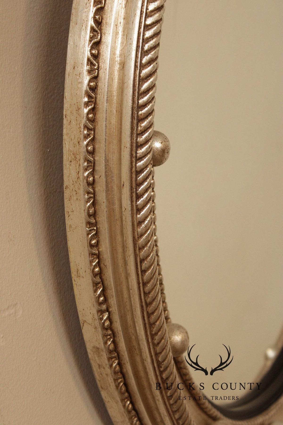 Friedman Brothers Round Silver Painted Bullseye Mirror