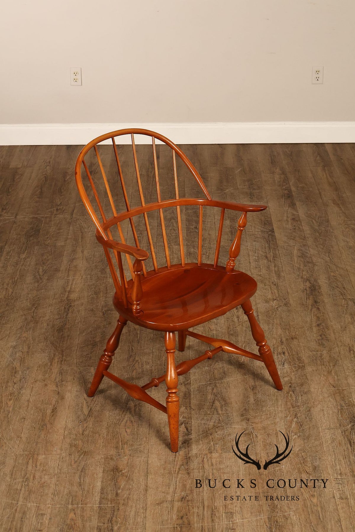 Duckloe Brothers Pair of Cherry Windsor Armchairs