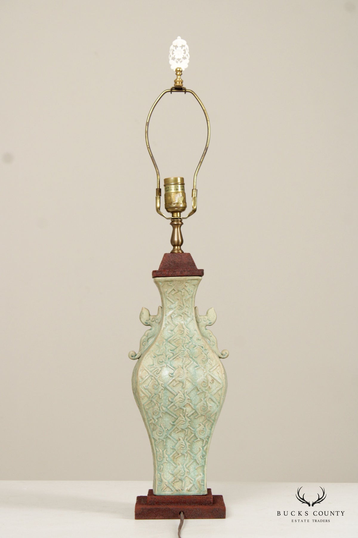Bradburn Gallery Asian Style Celadon Porcelain Table Lamp