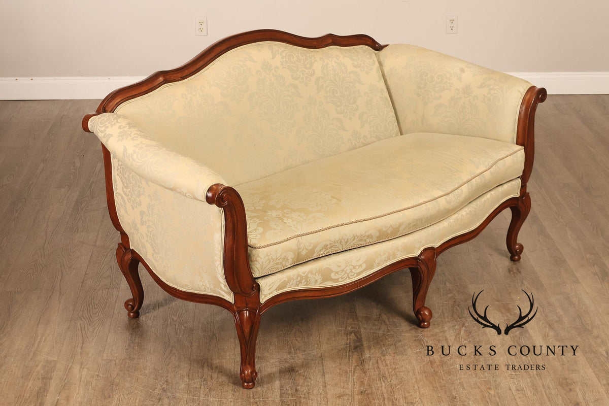 Ethan Allen French Louis XV Style Camelback Sofa