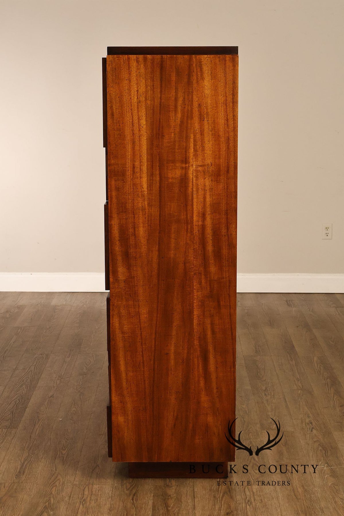 Vintage Lane Mid-Century Modern Brutalist Walnut Armoire